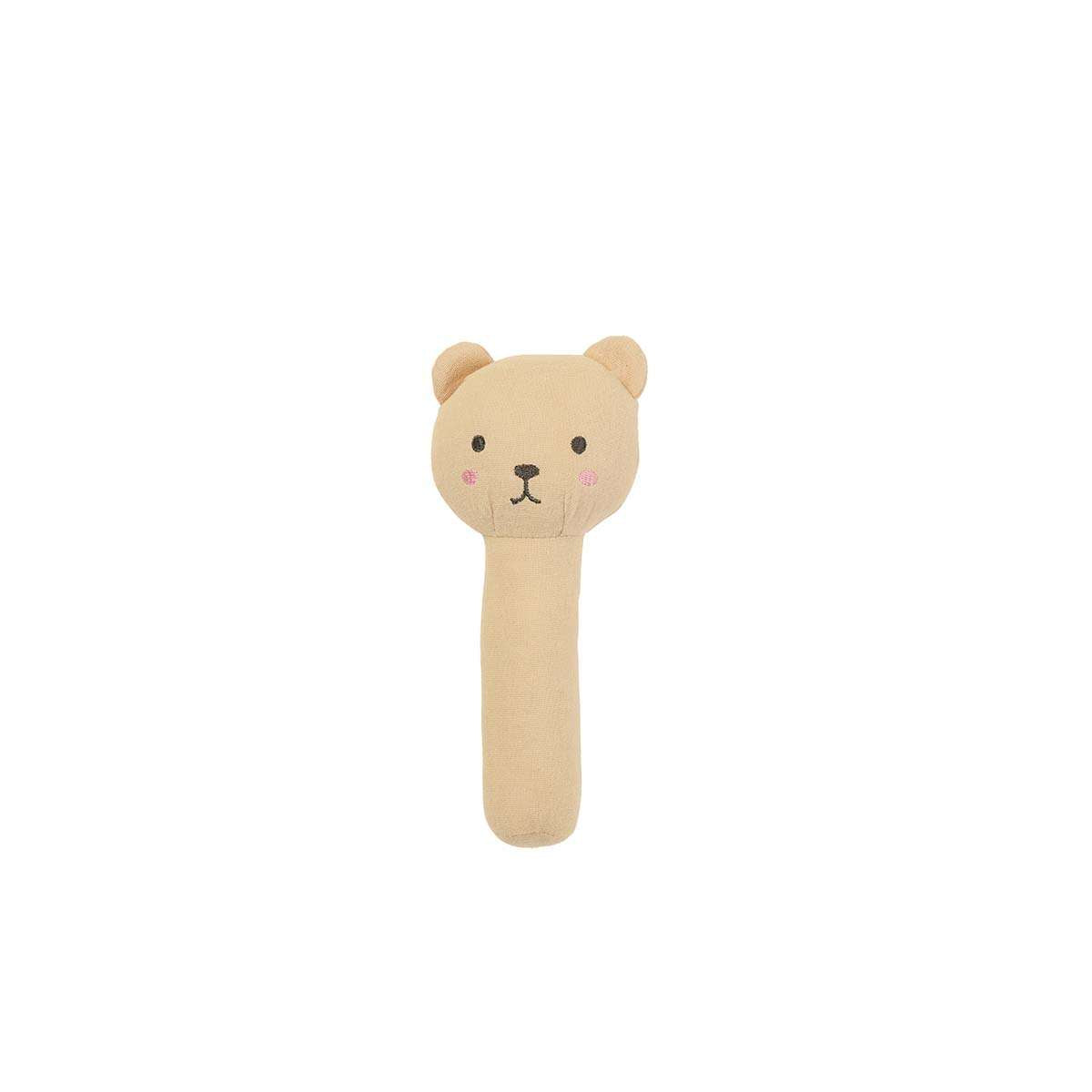 Soft Cotton Teddy Rattle - Mocka New Zealand
