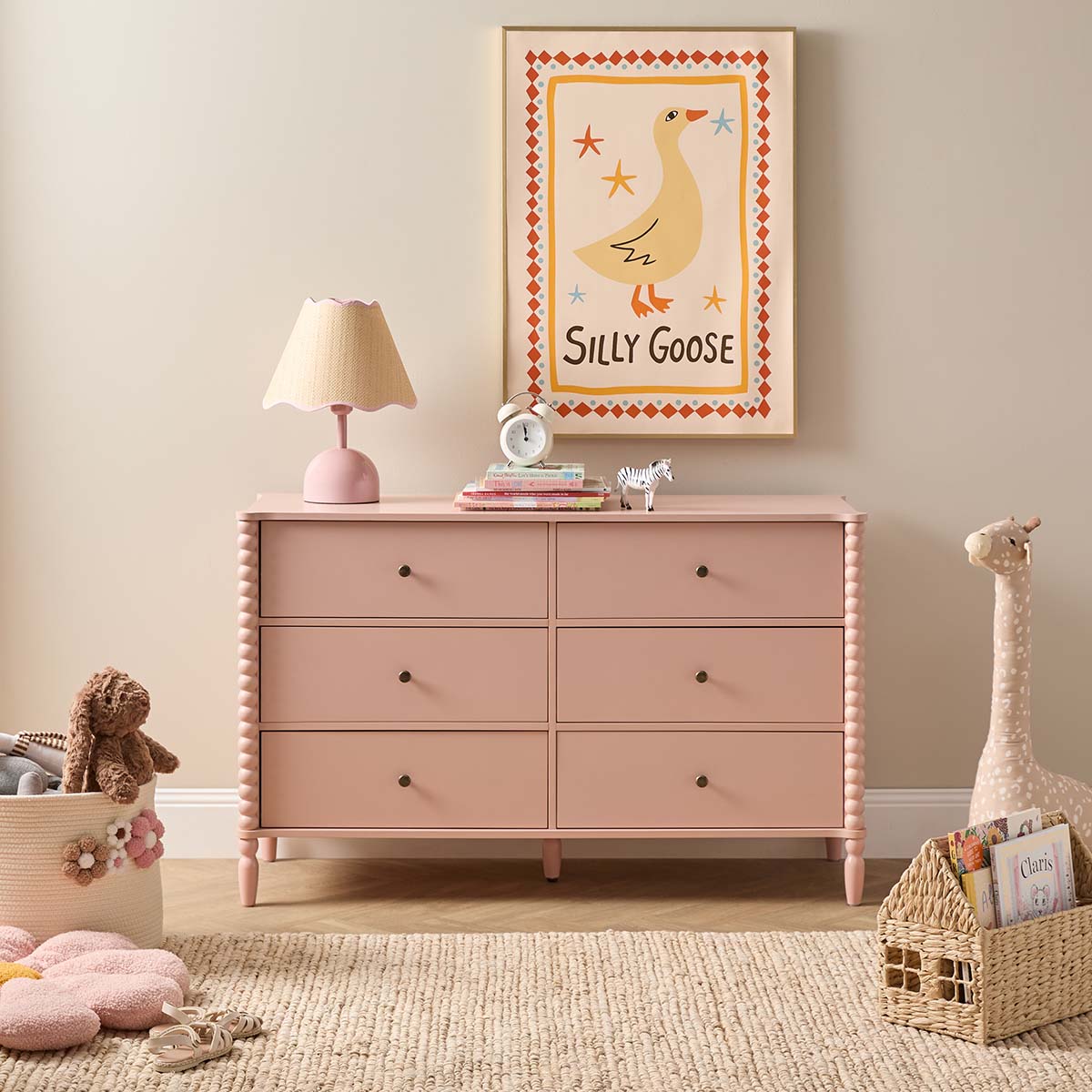 Betti Bobbin Six Drawer - Pink - Mocka New Zealand