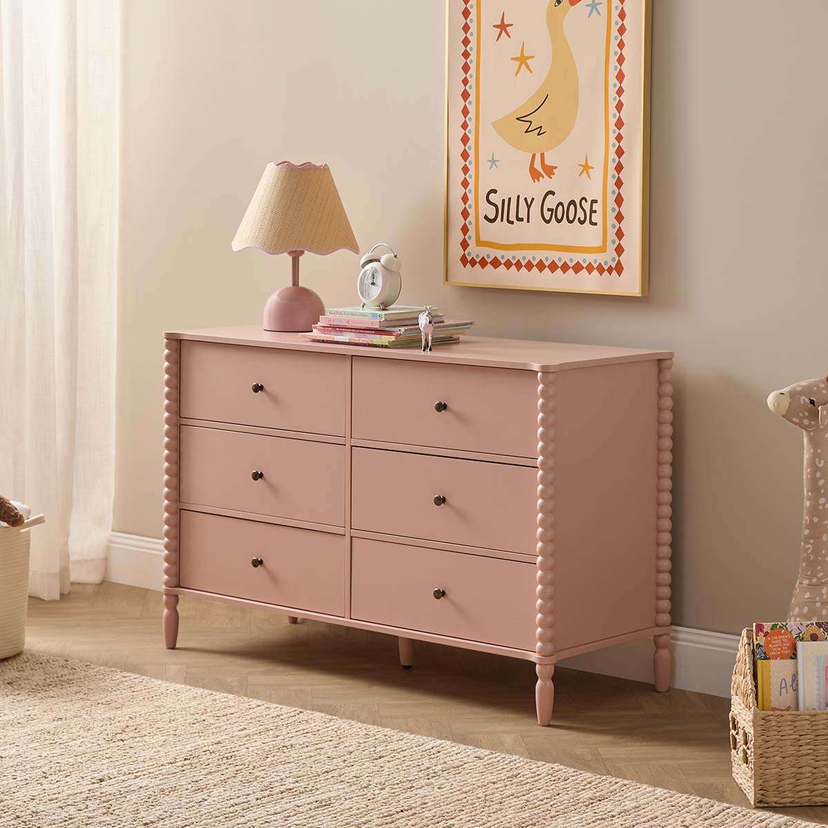 Betti Bobbin Six Drawer - Pink - Mocka New Zealand