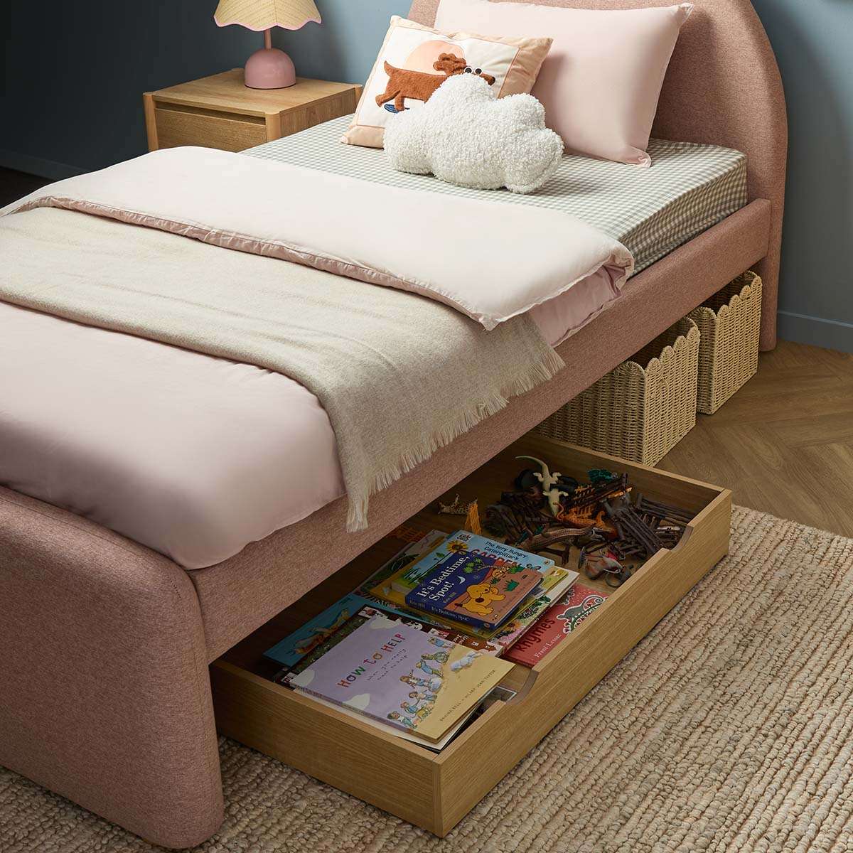 Amelie King Single Bed - Pink