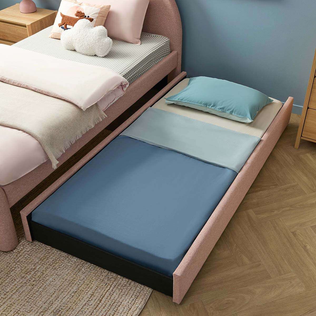 Amelie Single Trundle Bed - Pink