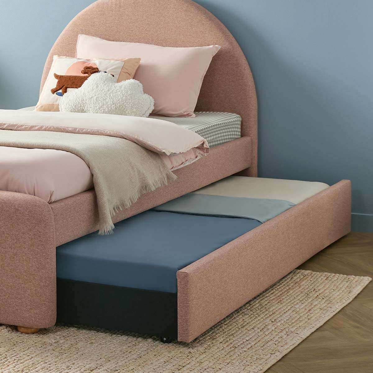 Amelie Single Trundle Bed - Pink