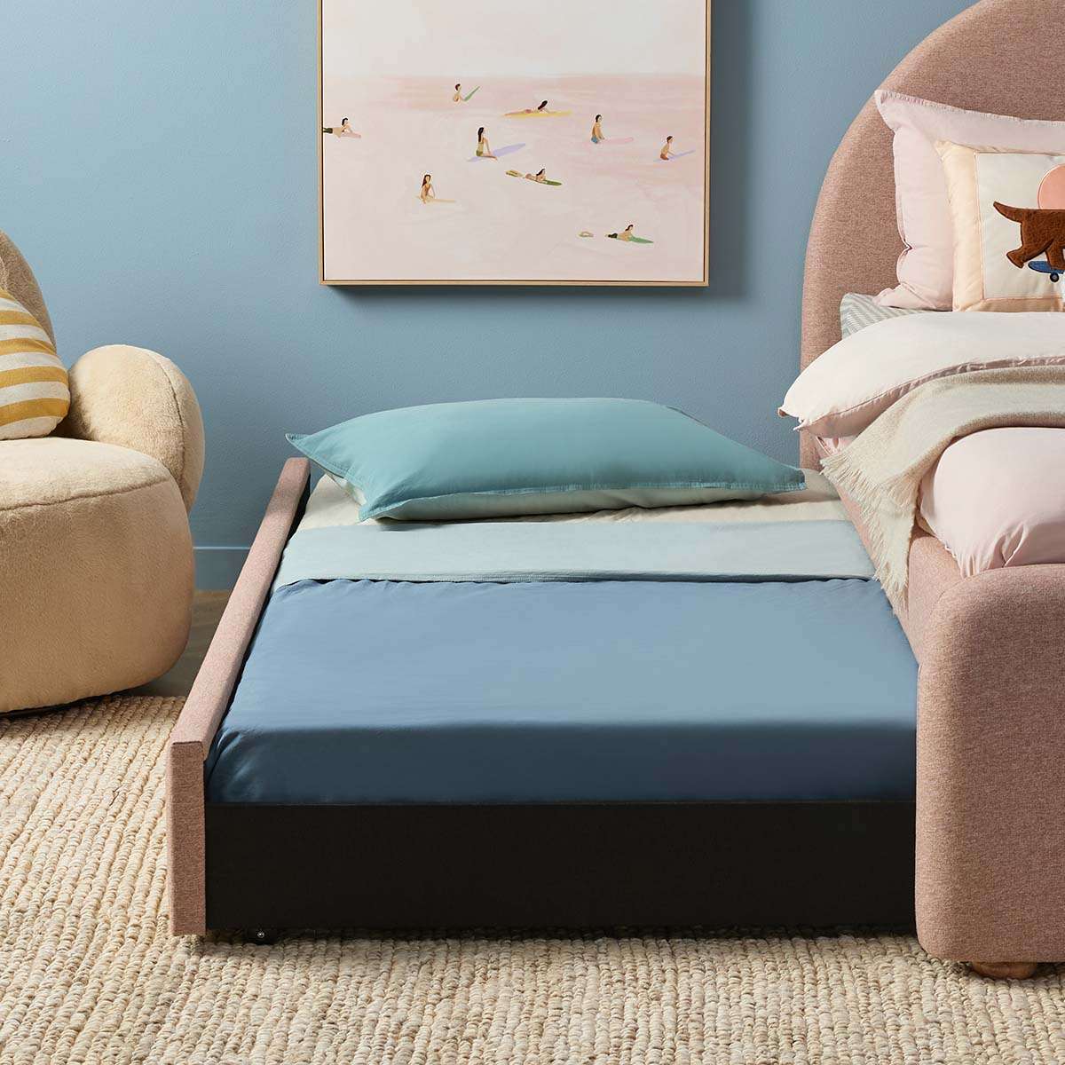 Amelie Single Trundle Bed - Pink