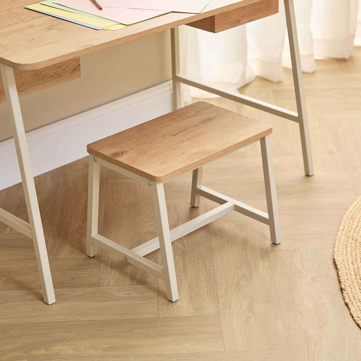 Spotty Craft Table And Stool Set - Cream - Mocka New Zealand