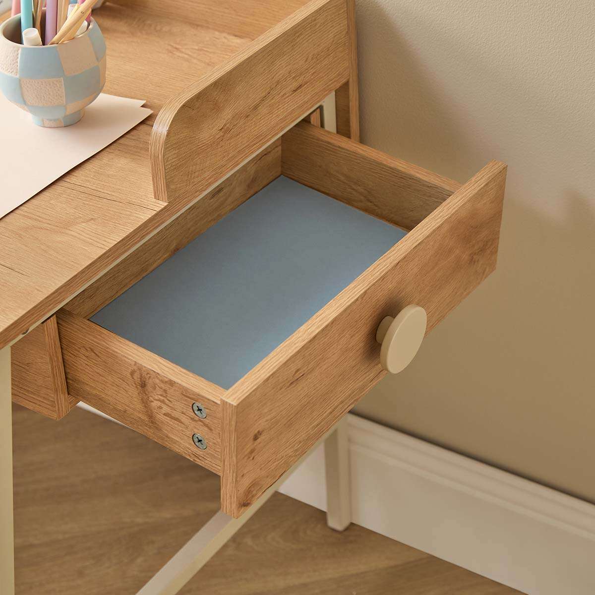 Spotty Craft Table And Stool Set - Cream - Mocka New Zealand