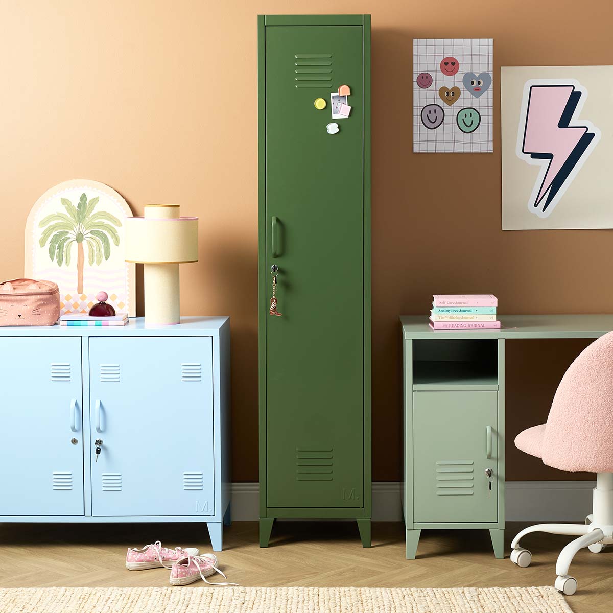 Mocka Original Locker Wardrobe - Single - Khaki