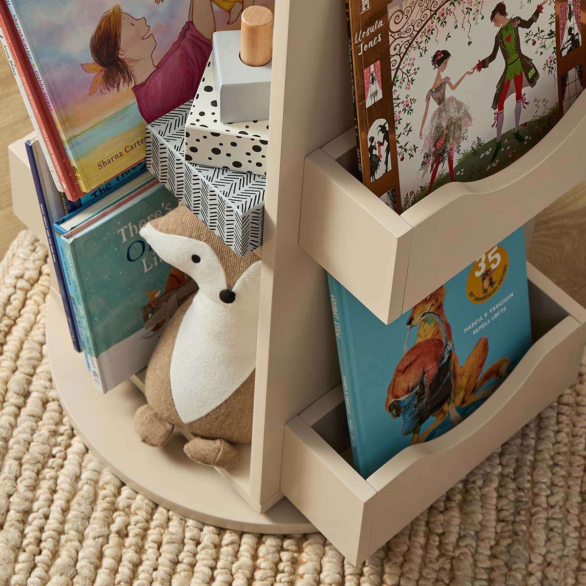 Theo Rotating Bookshelf - Beige