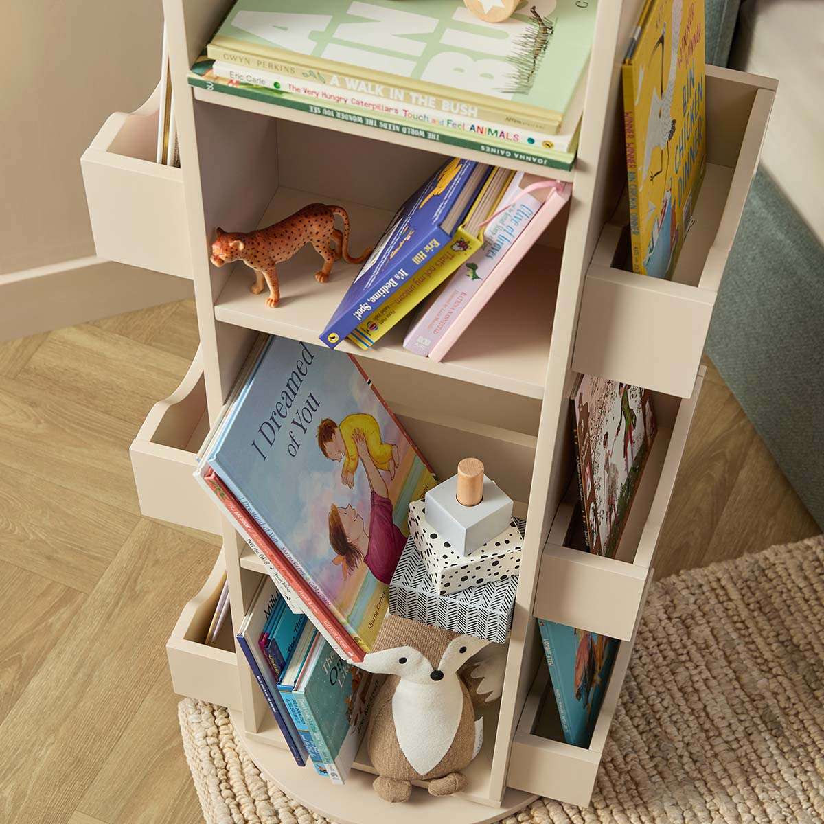 Theo Rotating Bookshelf - Beige