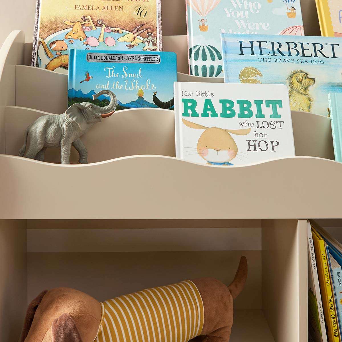Theo Kids Bookshelf And Toy Drawer Organiser - Beige