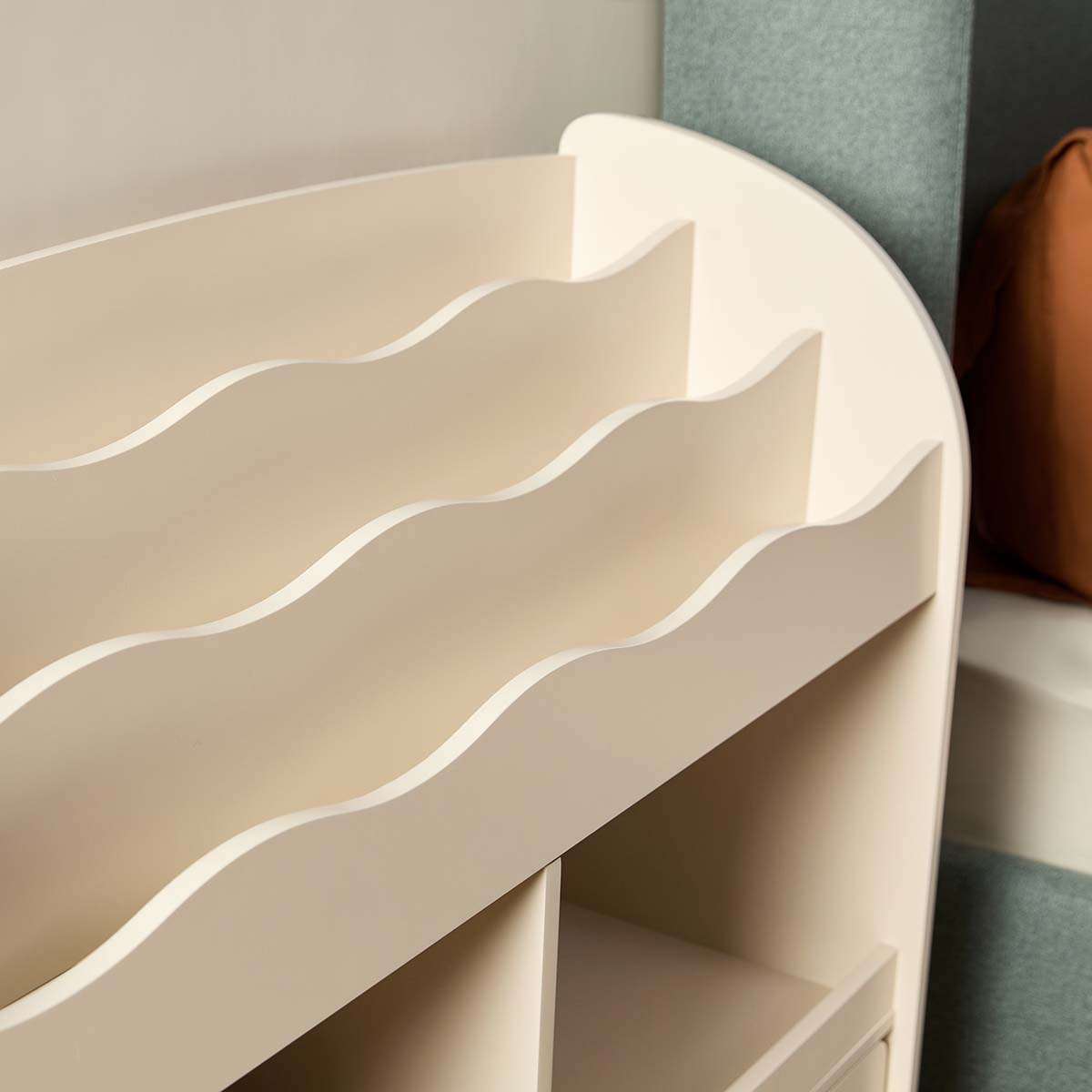 Theo Kids Bookshelf And Toy Drawer Organiser - Beige