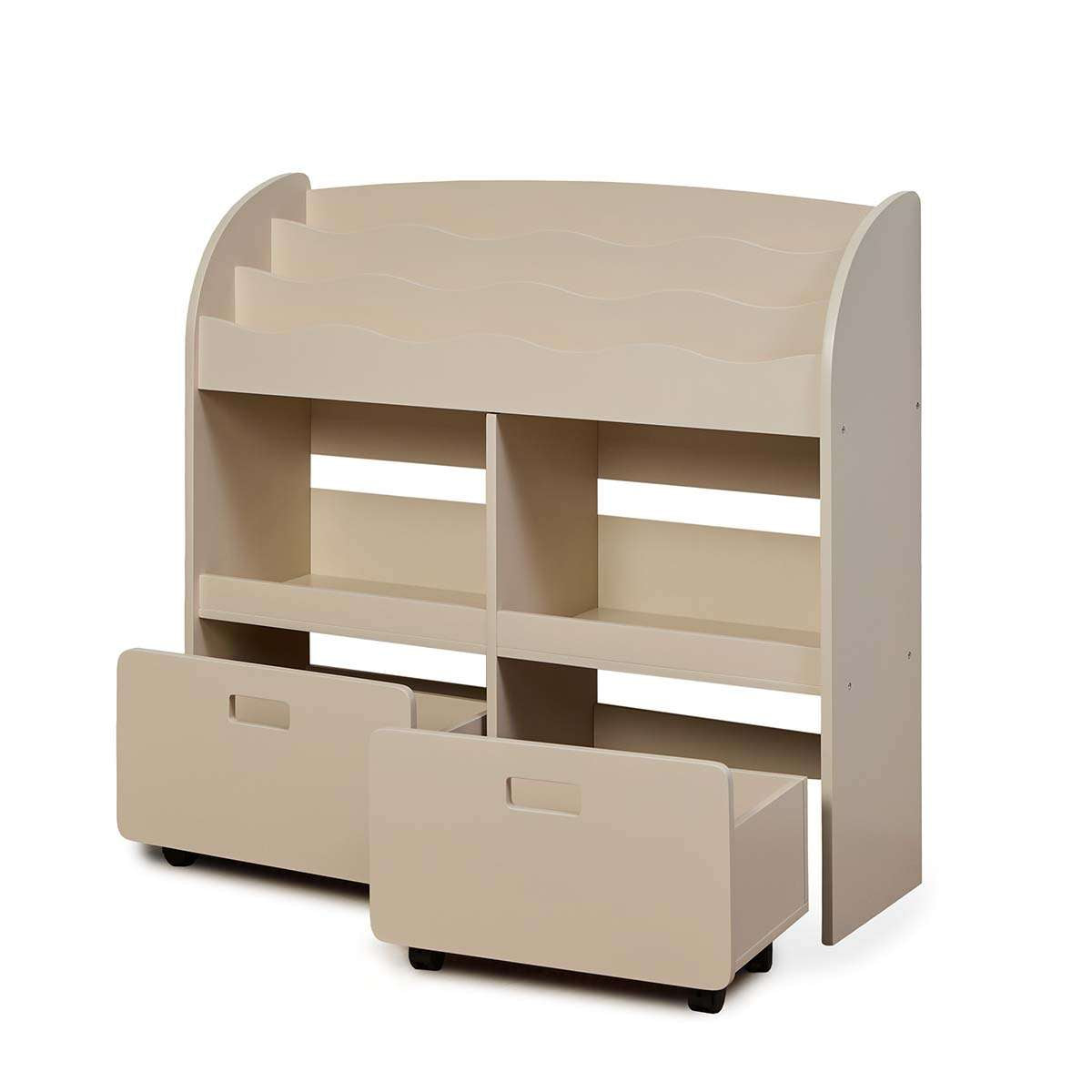 Theo Kids Bookshelf And Toy Drawer Organiser - Beige