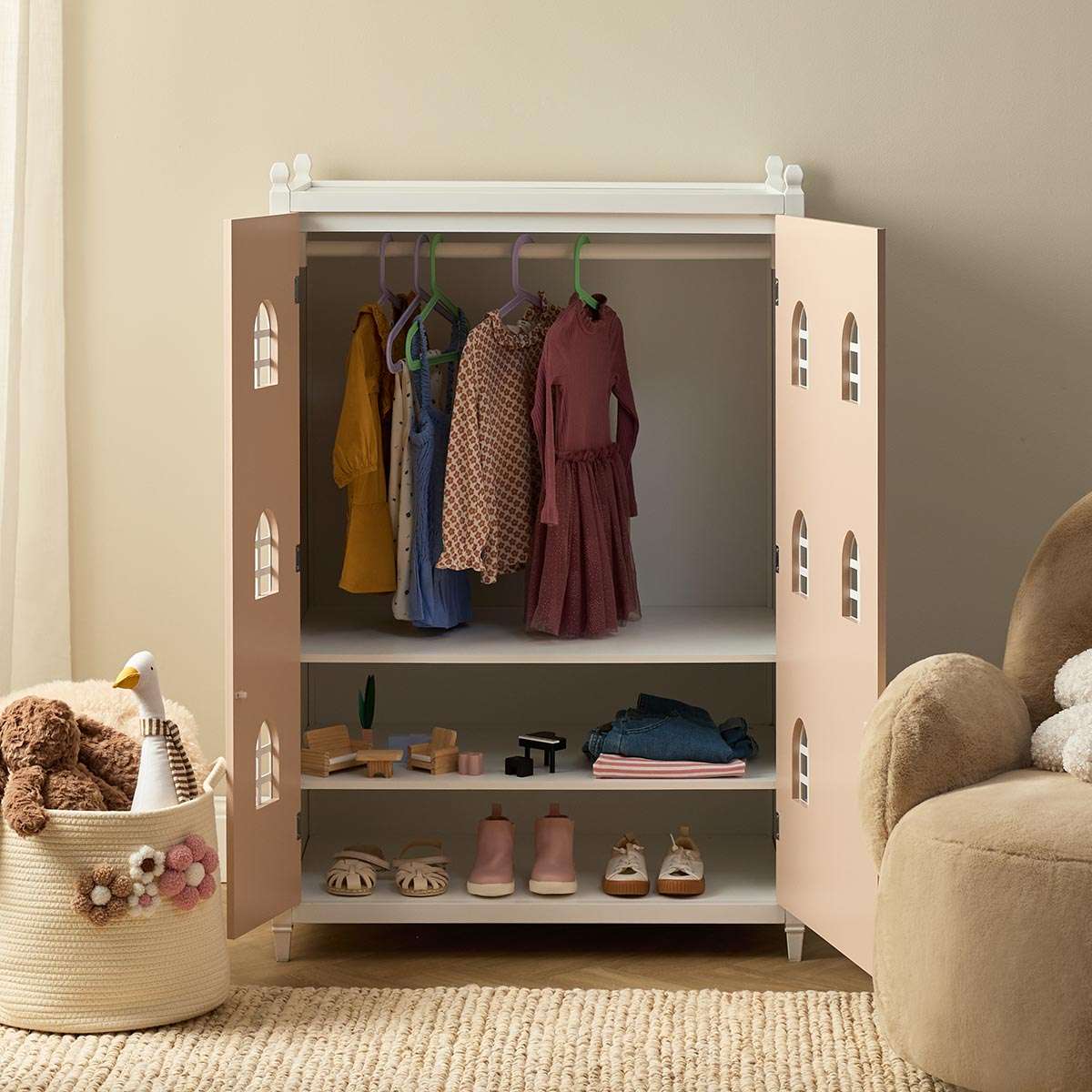 Dollhouse Wardrobe - Pink - Mocka New Zealand