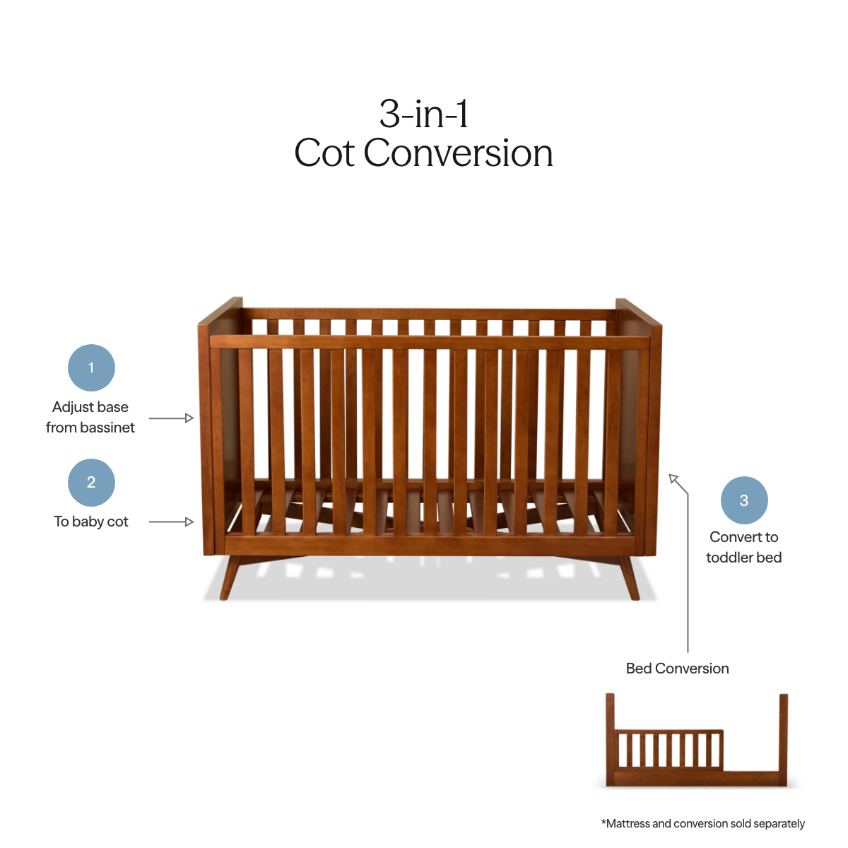 Marlow Mid-Century Cot - Walnut