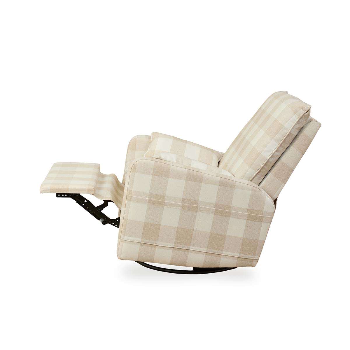 Penny Gingham Recliner And Swivel Chair - Cream