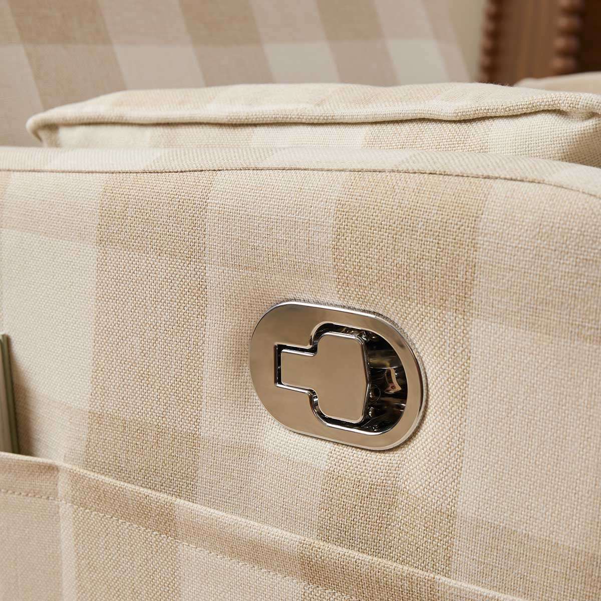 Penny Gingham Recliner And Swivel Chair - Cream