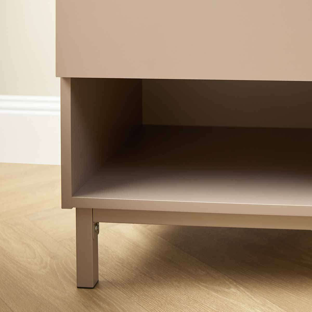 Murphy Bedside Table - Stone/Walnut