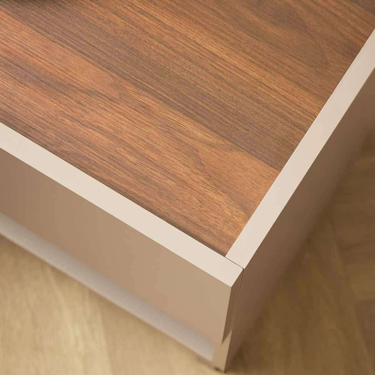 Murphy Bedside Table - Stone/Walnut