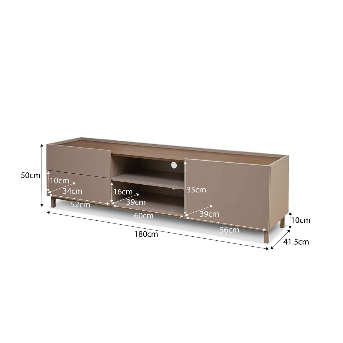 Murphy Entertainment Unit - Stone/Walnut