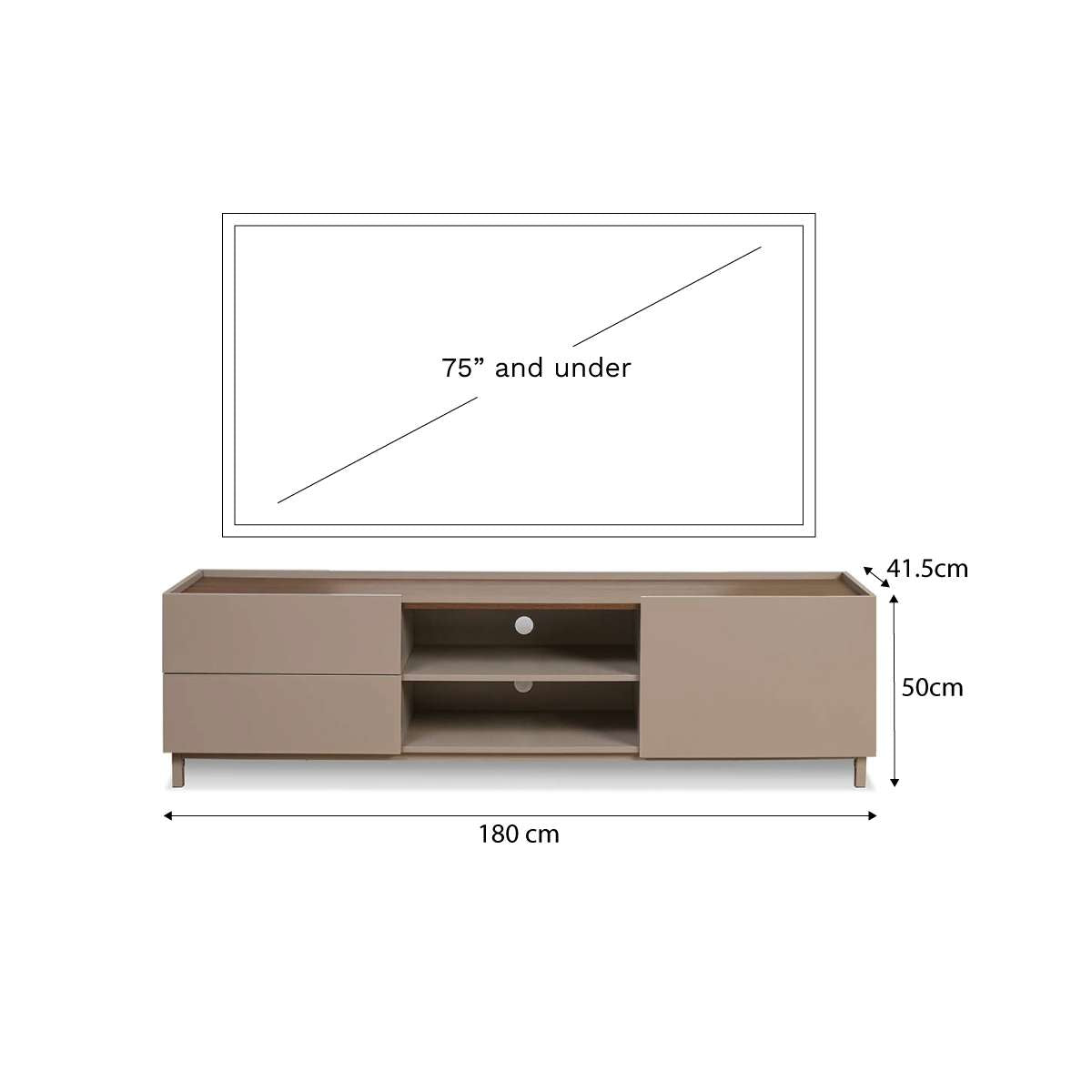 Murphy Entertainment Unit - Stone/Walnut
