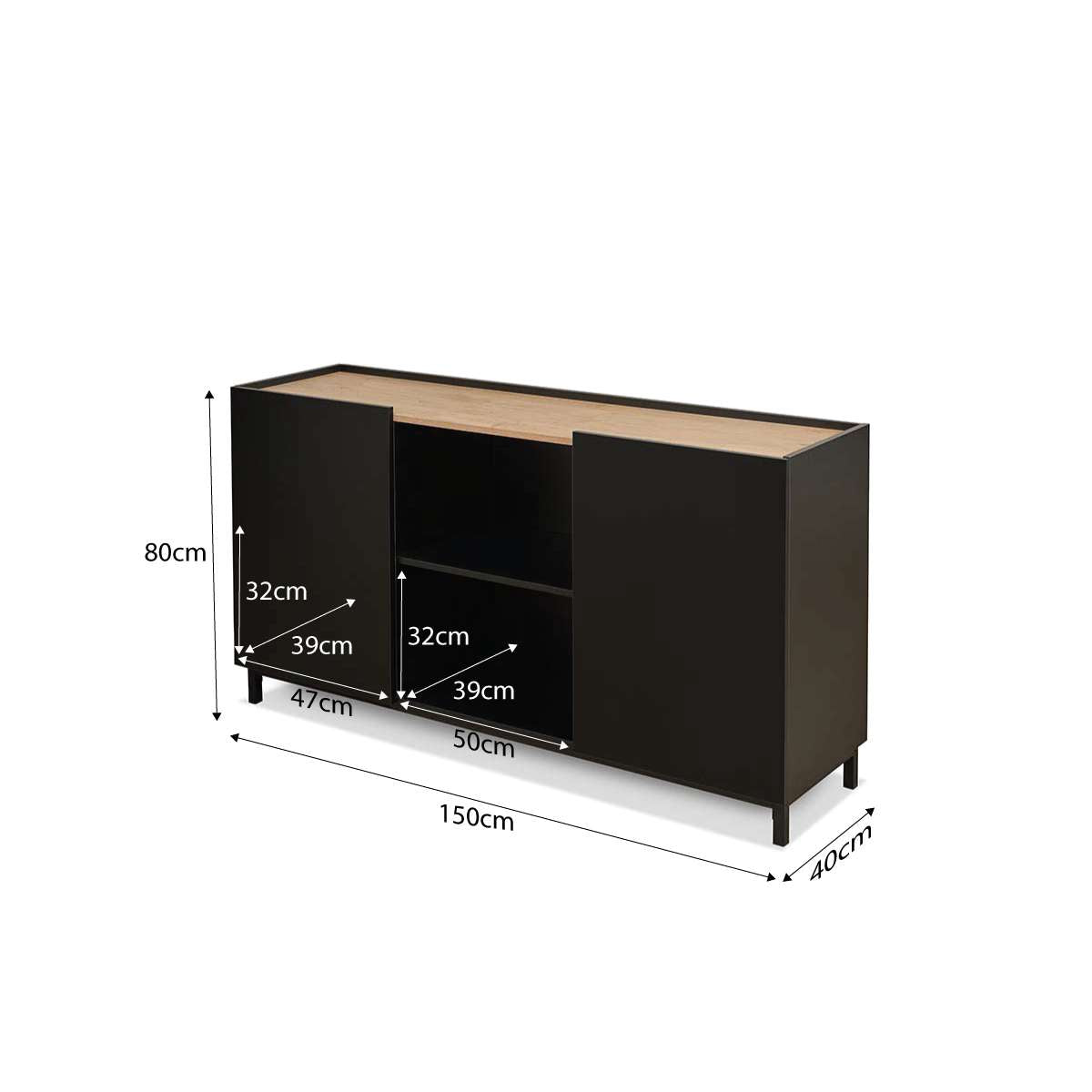 Murphy Buffet - Black/Natural