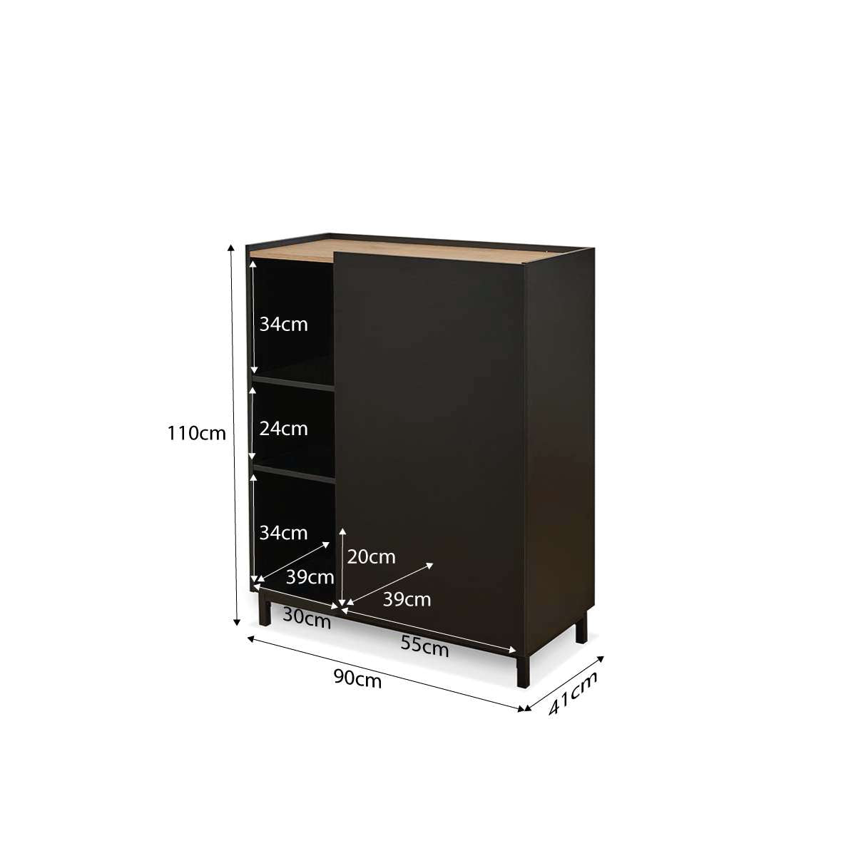 Murphy Cabinet - Black/Natural