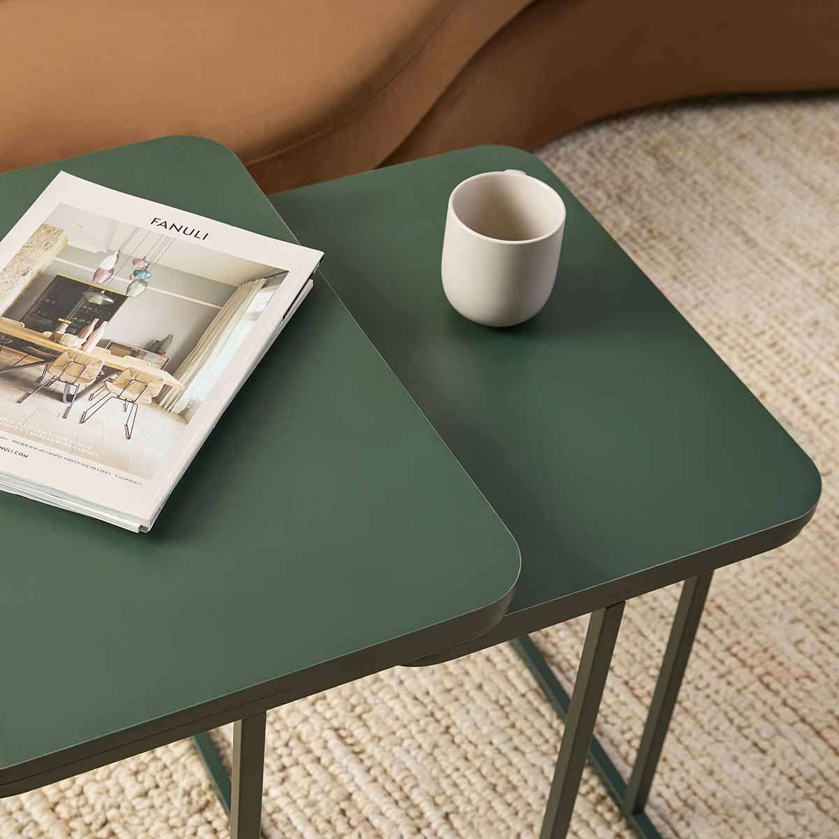 Mikkel Nesting Side Tables - Dark Green