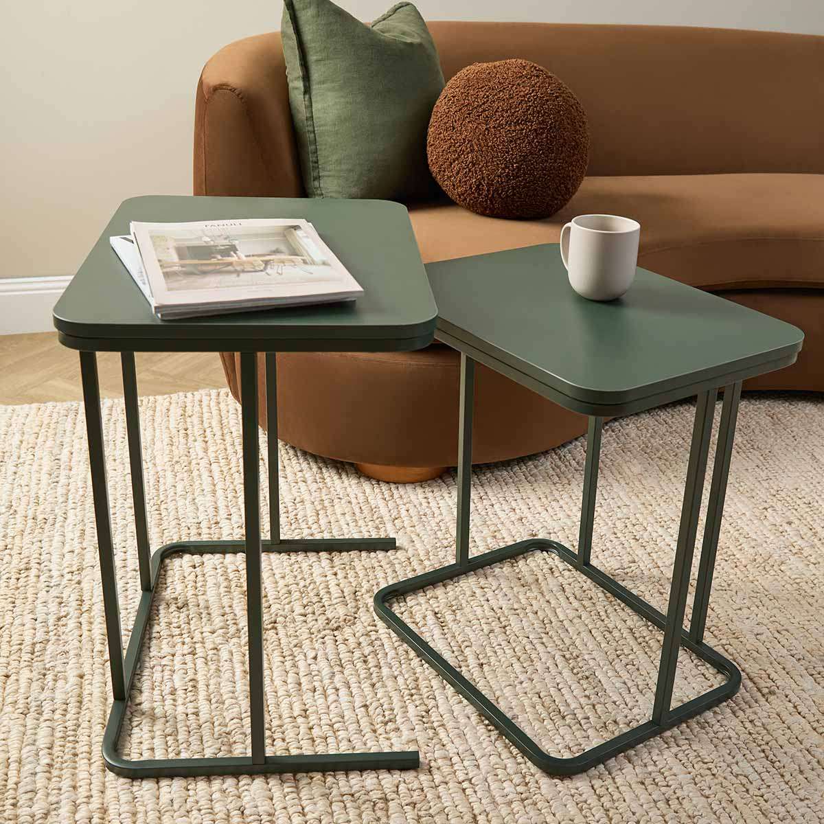 Mikkel Nesting Side Tables - Dark Green