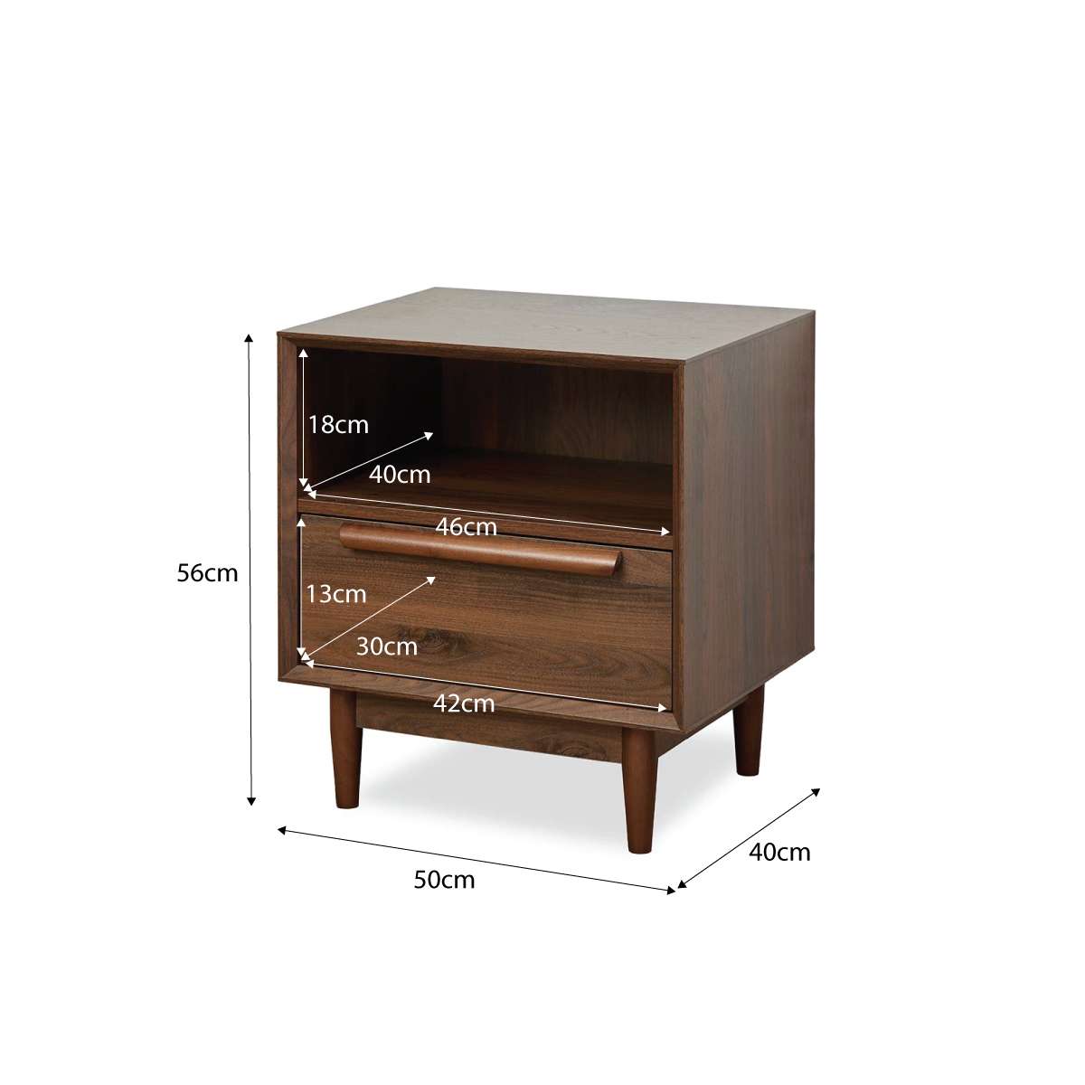 Mies Bedside Table - Walnut