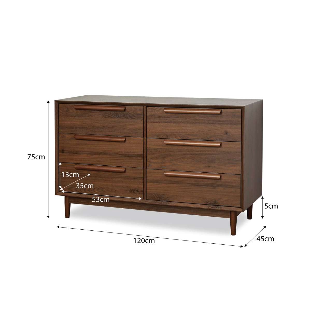 Mies Six Drawer - Walnut