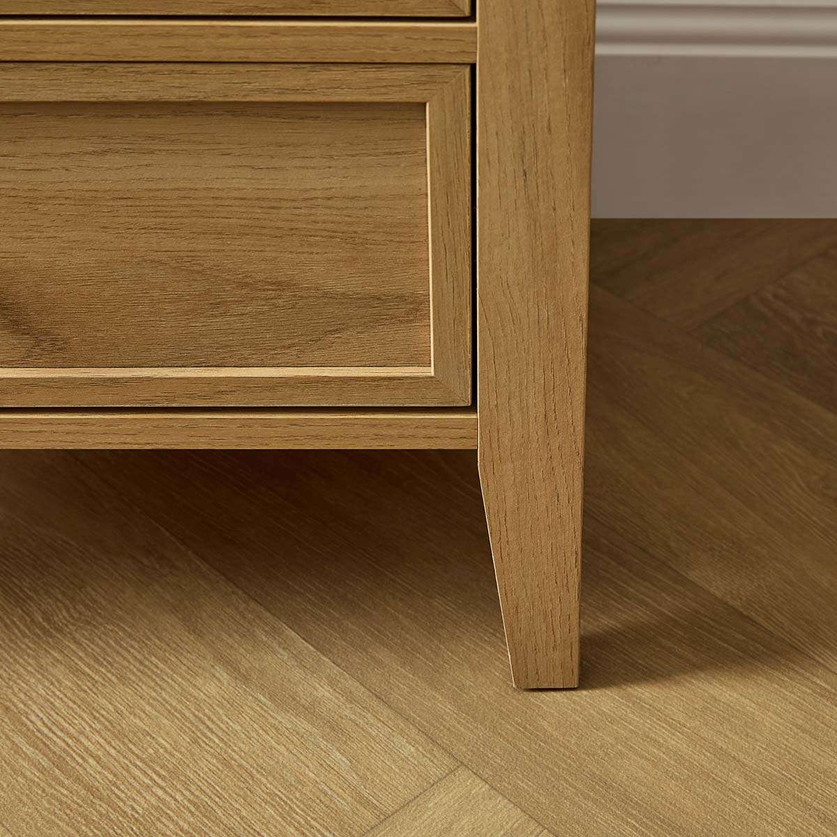 Ambrose Three Drawer Bedside Table - Natural