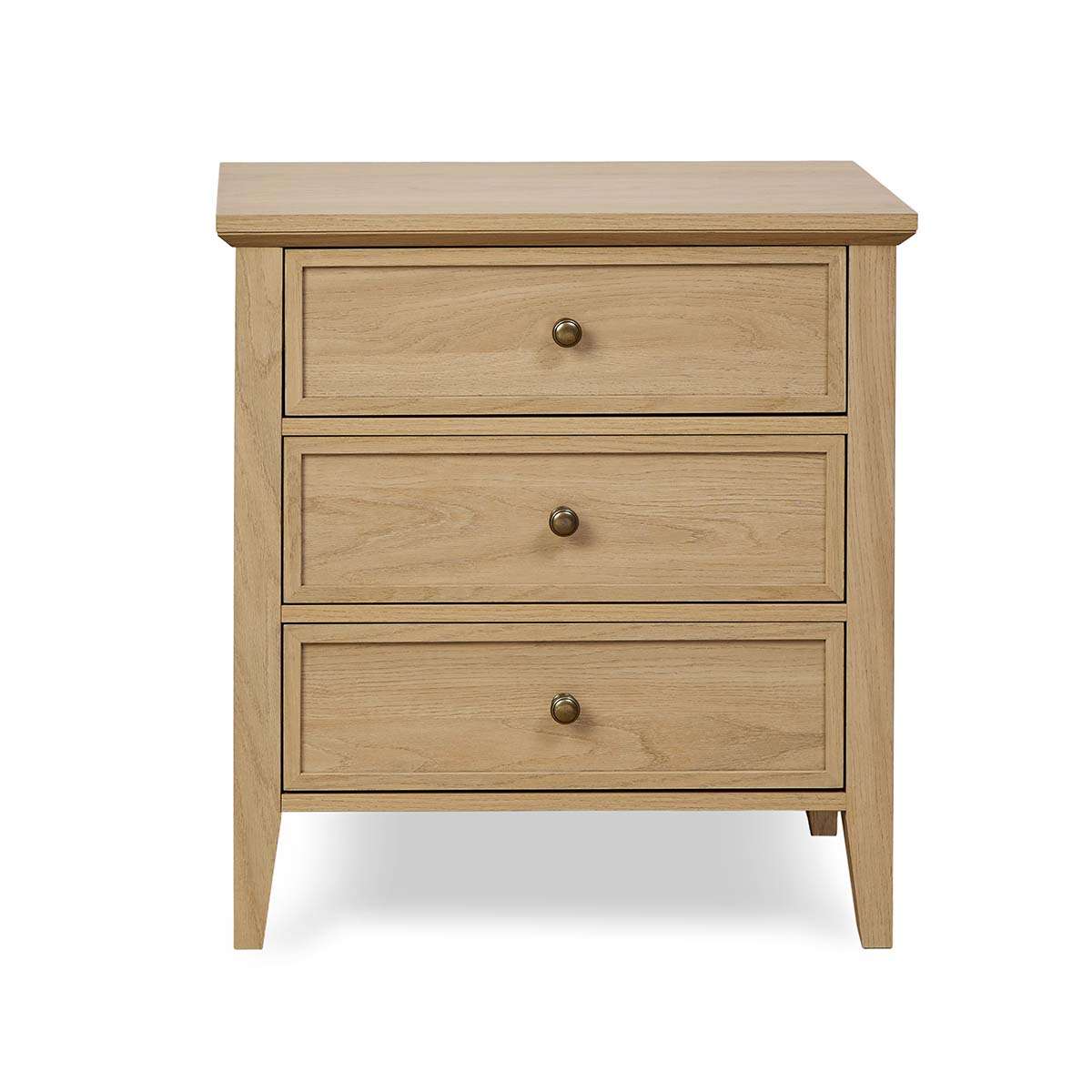 Ambrose Three Drawer Bedside Table - Natural