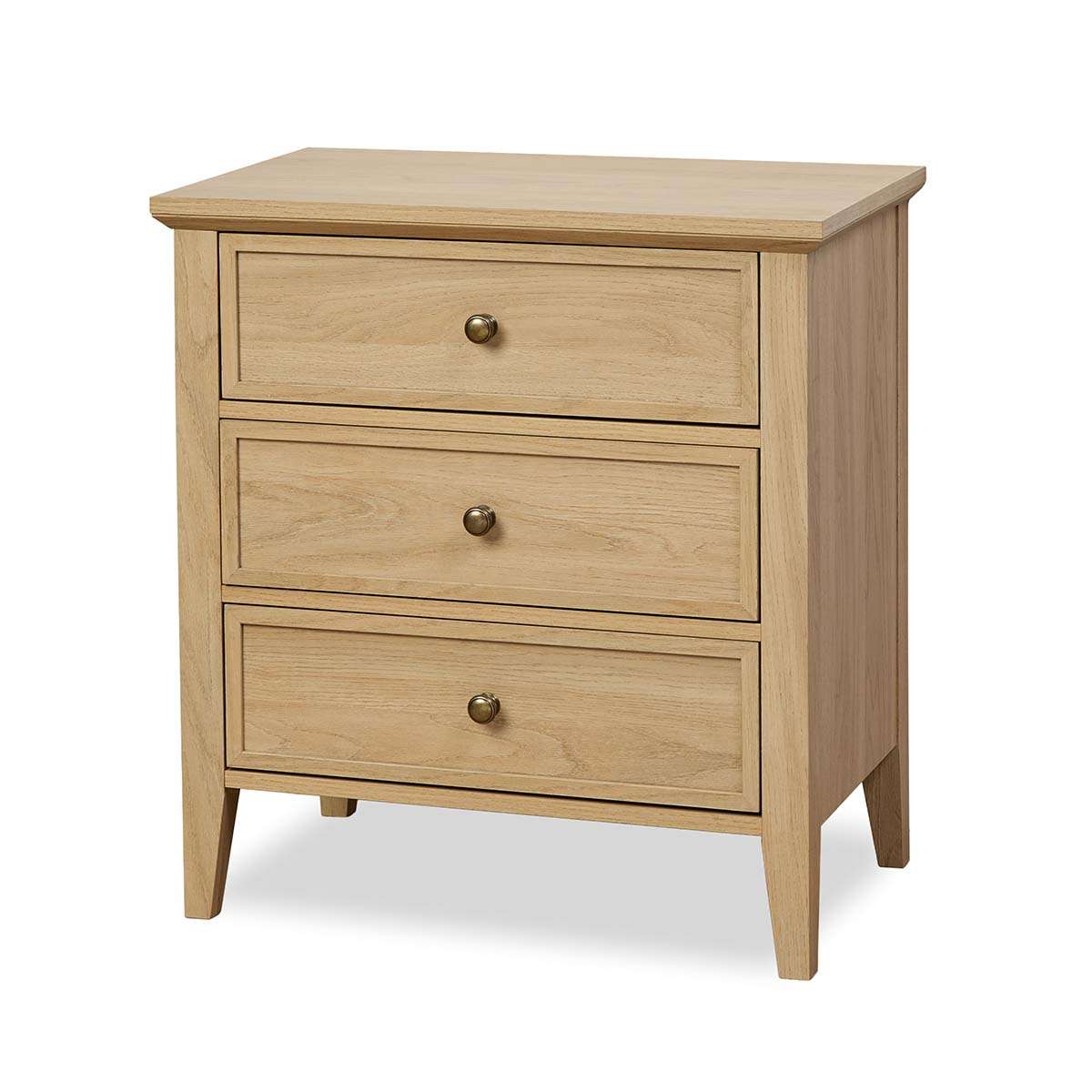 Ambrose Three Drawer Bedside Table - Natural