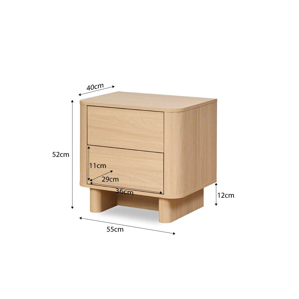 Bondi Bedside Table - Natural