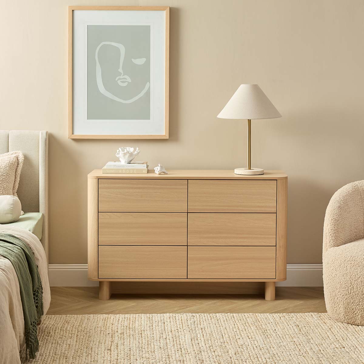 Bondi Six Drawer - Natural