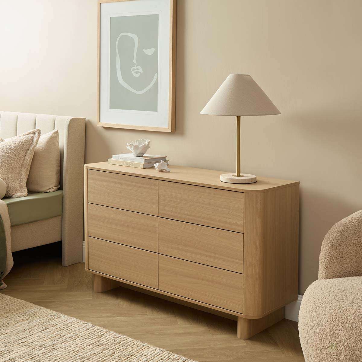 Bondi Six Drawer - Natural
