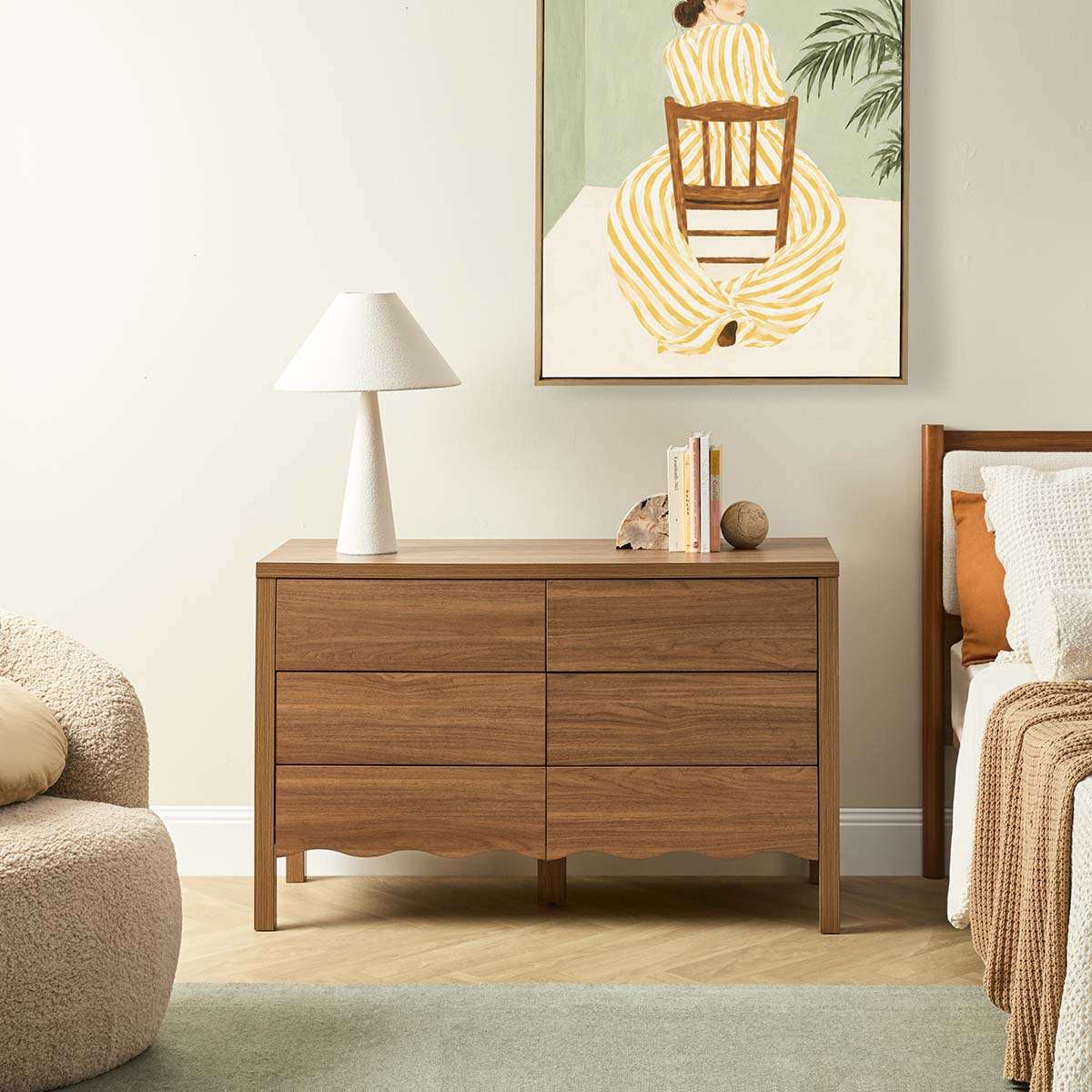 Malena Six Drawer - Walnut
