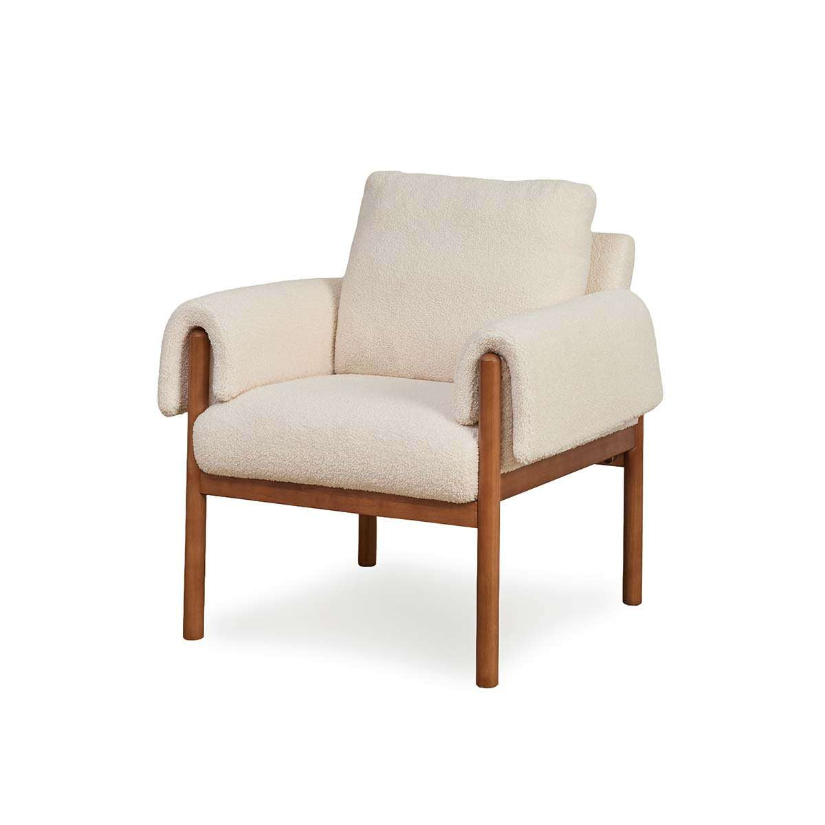Edwin Occasional Chair - Cream/Walnut