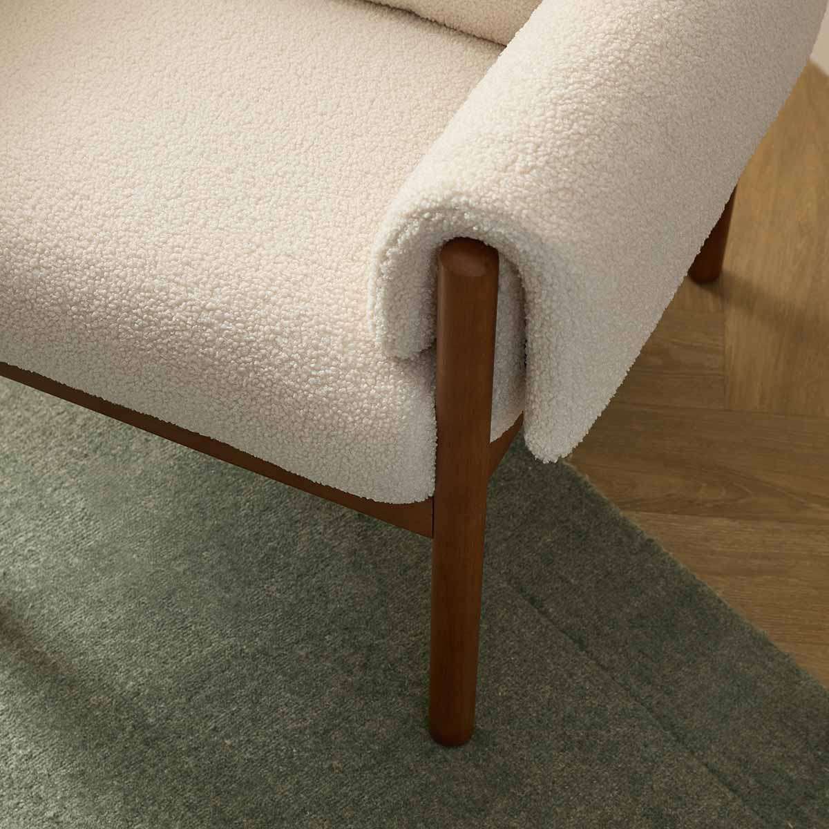Edwin Occasional Chair - Cream/Walnut