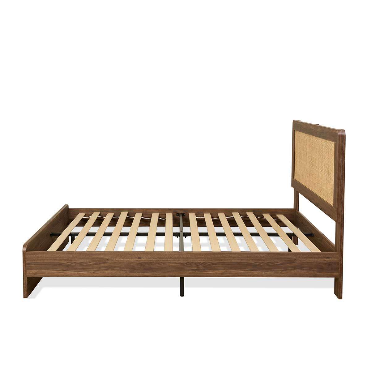 Noosa Rattan Queen Bed - Walnut