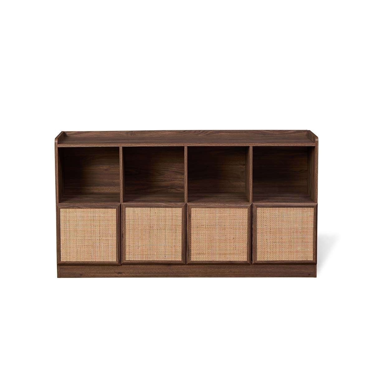 Noosa Rattan Cube Storage Bookcase  - Walnut