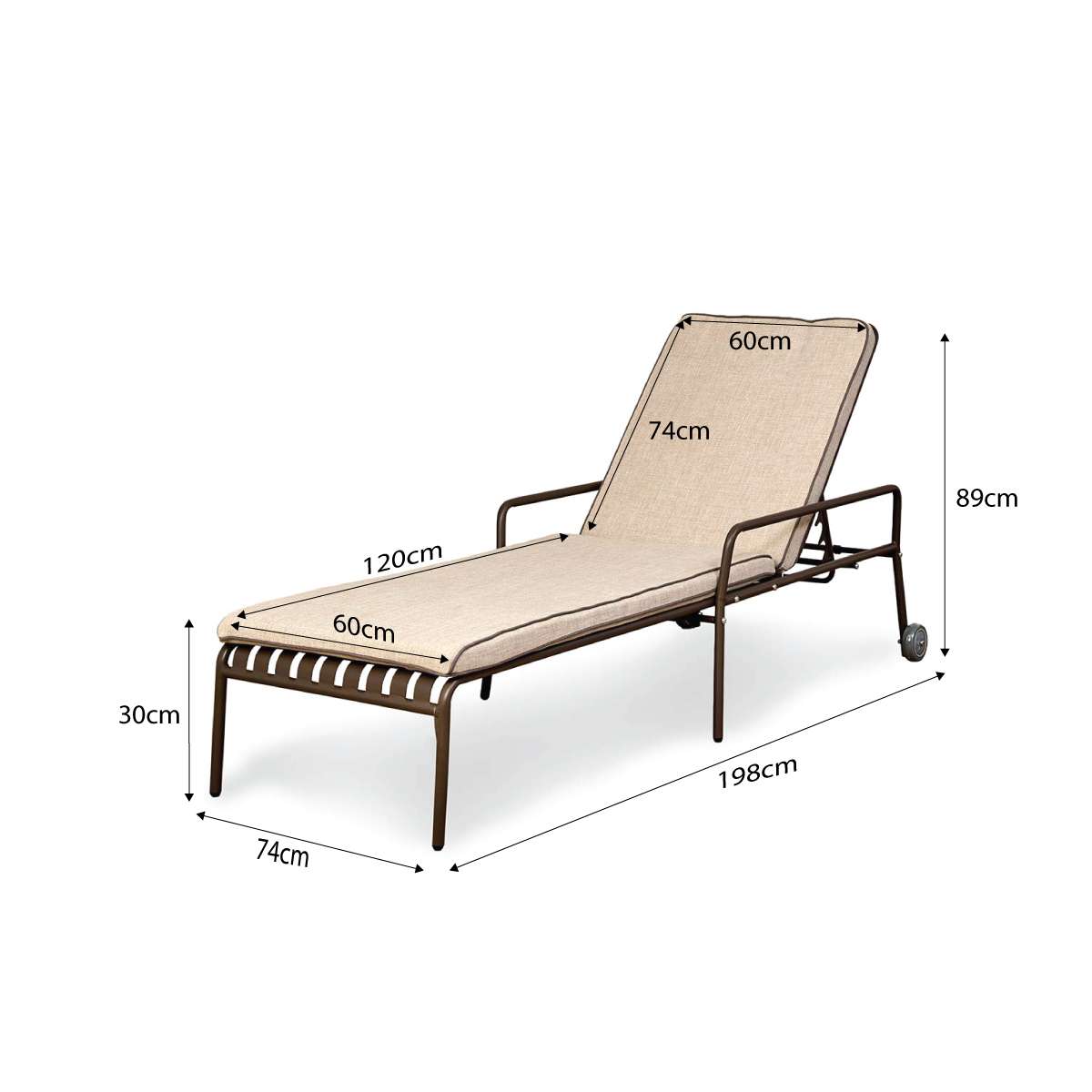 Palma Outdoor Sun Lounger Chocolate - Set of Two