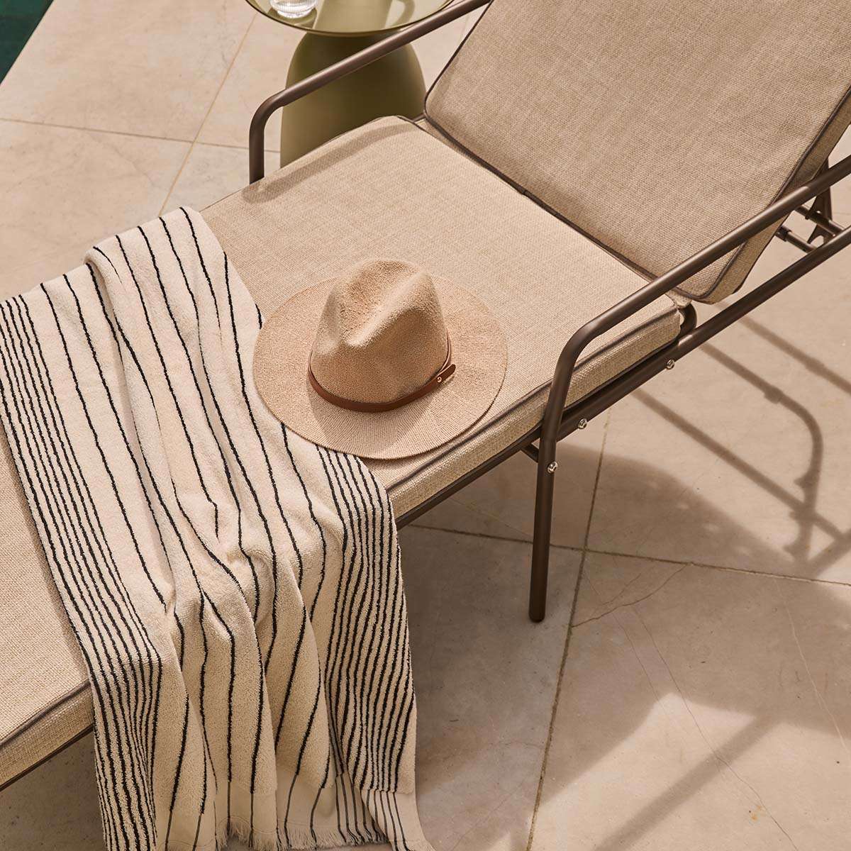 Palma Outdoor Sun Lounger - Chocolate/Natural