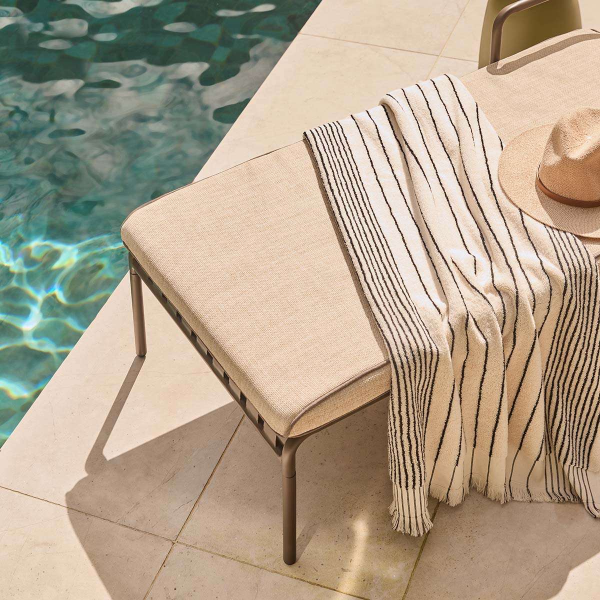 Palma Outdoor Sun Lounger - Chocolate/Natural