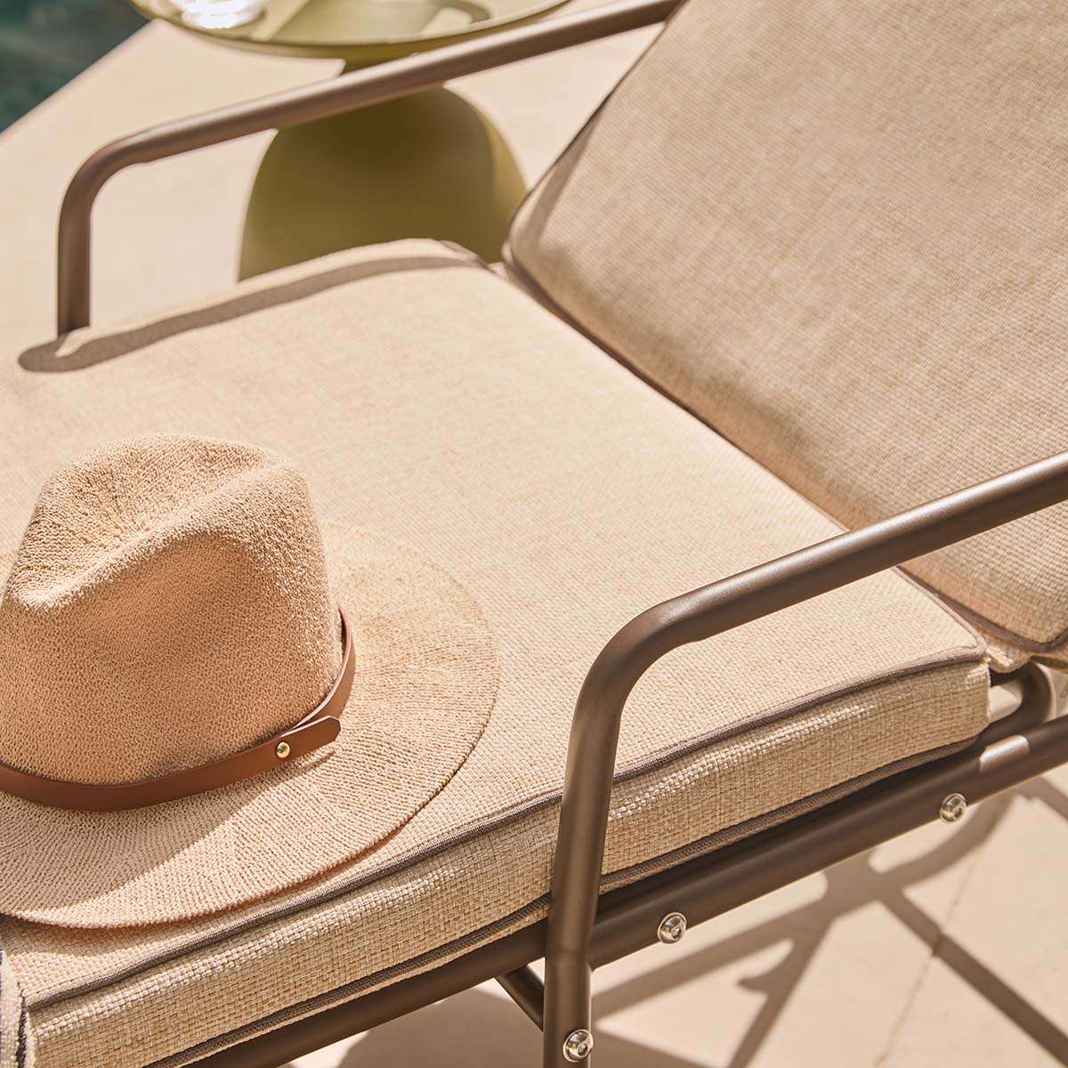 Palma Outdoor Sun Lounger - Chocolate/Natural
