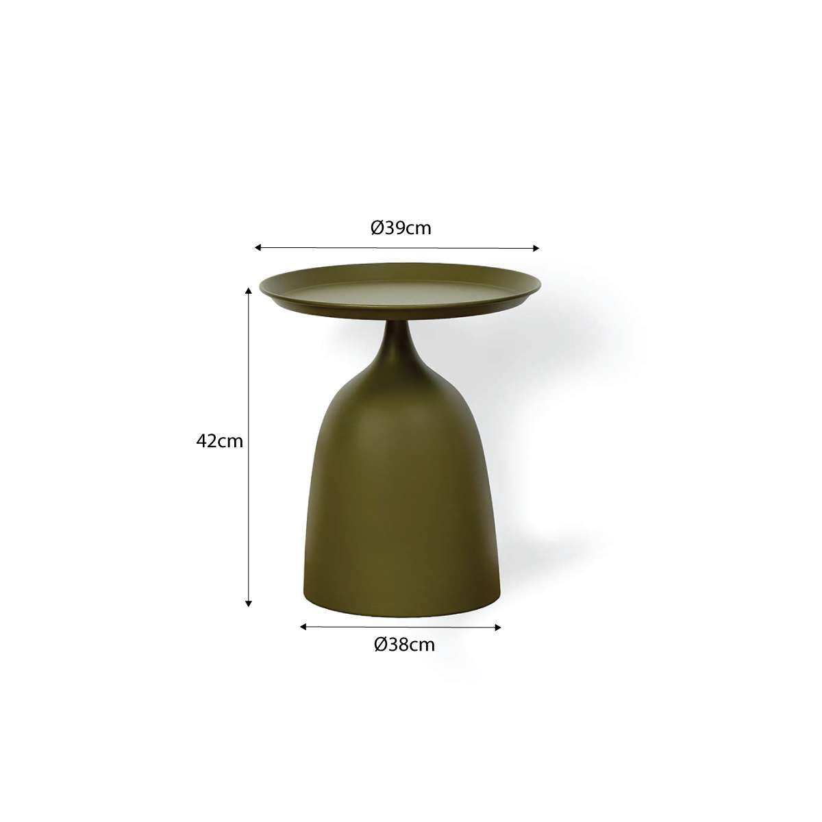 Palma Indoor/Outdoor Side Table - Olive Green