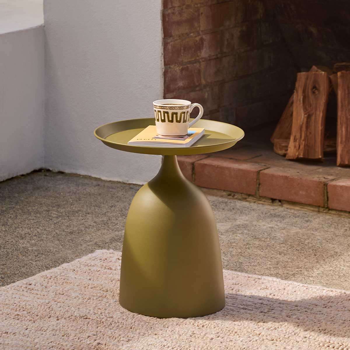 Palma Indoor/Outdoor Side Table - Olive Green