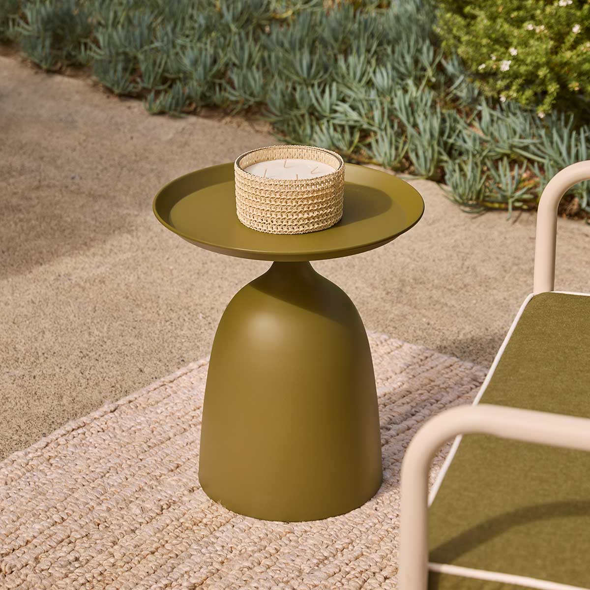 Palma Indoor/Outdoor Side Table - Olive Green