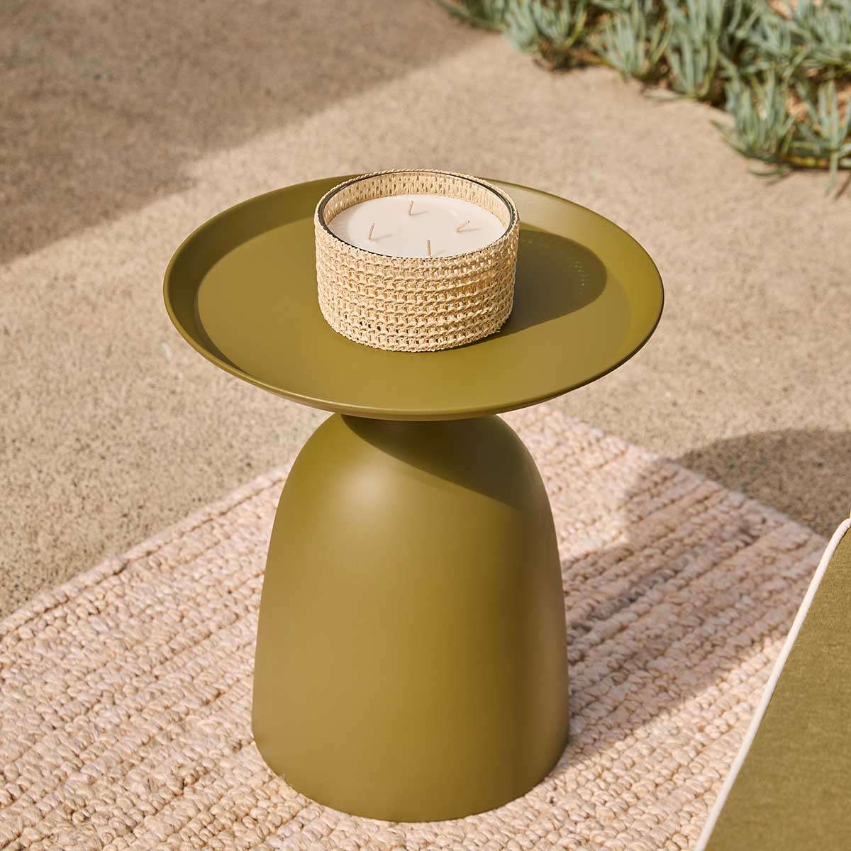 Palma Indoor/Outdoor Side Table - Olive Green