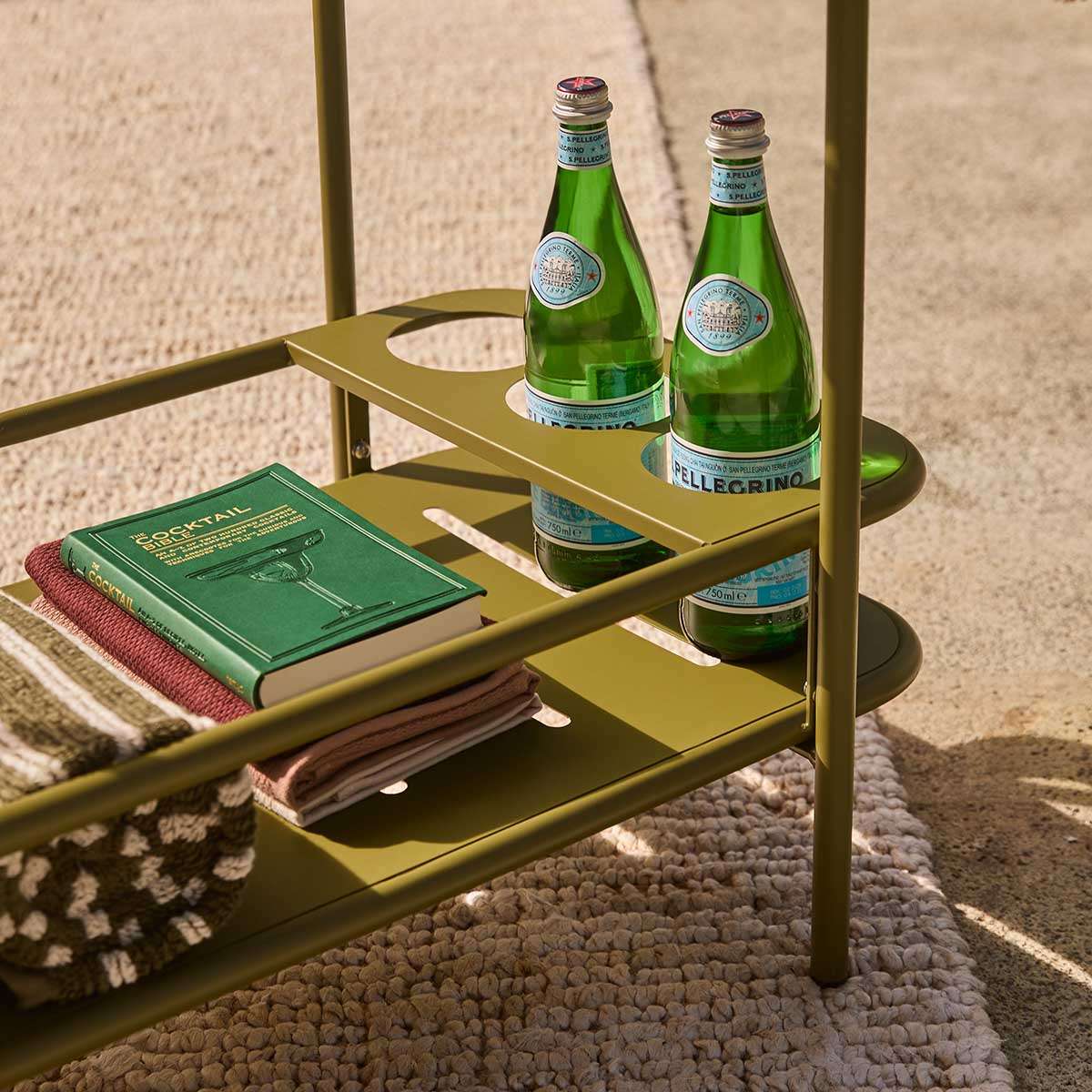Palma Outdoor Bar Cart - Olive Green