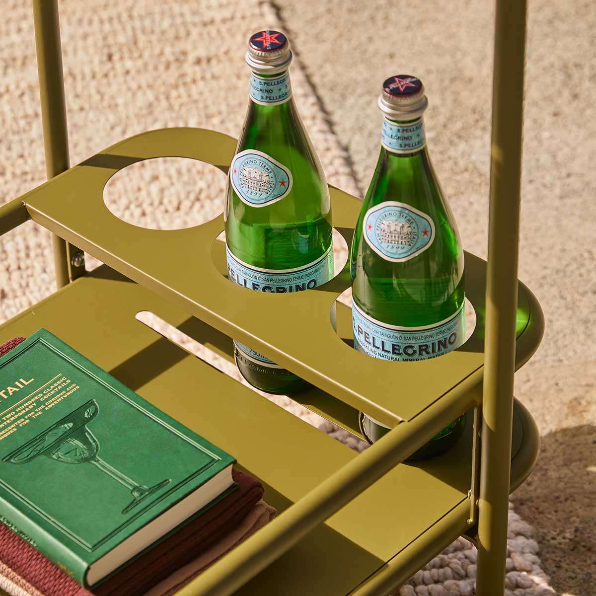 Palma Outdoor Bar Cart - Olive Green